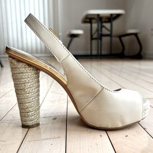 MICHAEL Michael Kors, Women’s Beige Platform Heel Sandal | Size 6.5